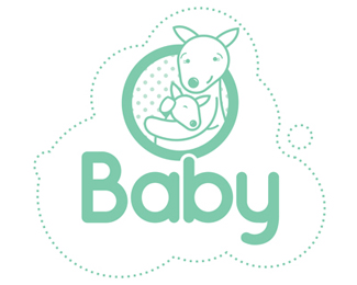 宝宝、袋鼠、卡通、婴儿用品logo设计