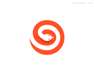 蛇logo 游戏 动物 旋转 橘红色