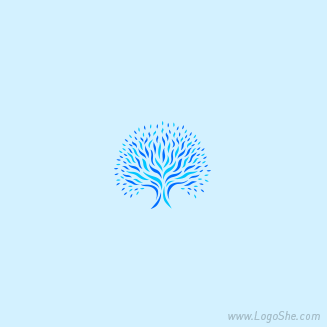 蓝色 树 logo设计欣赏