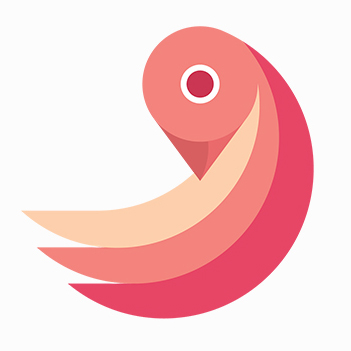 鸟logo设计  粉色  渐变