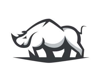 犀牛logo设计 健身  黑色 线条 肌肉