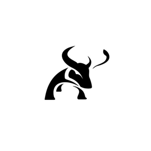 动物logo标志  牛 黑色 地产 科技