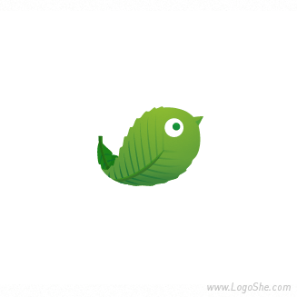 logo设计-具有生命力的绿叶鸟