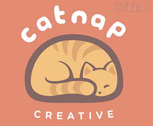 logo设计-蜷缩的小猫咪