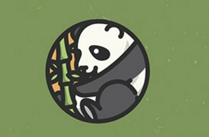 logo设计-熊猫吃竹子