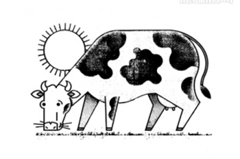 logo设计-奶牛吃草