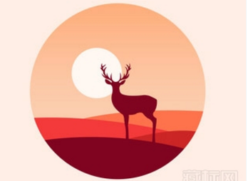 logo设计-浩瀚沙漠中的麋鹿