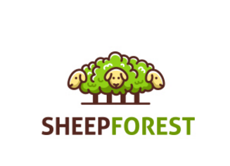 丛林里的三只小绵羊logo设计