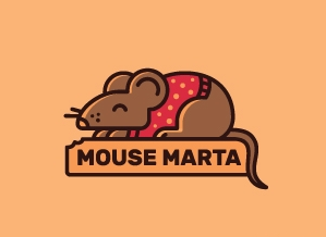 趴在地上的小老鼠logo设计