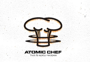 蘑菇云创意厨师帽logo设计