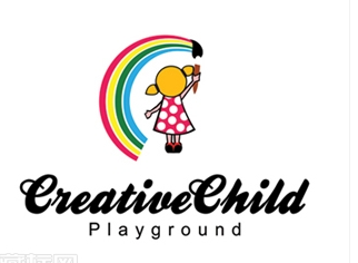 logo设计-画彩虹的小女孩