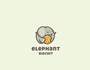 吃饼干的大象logo设计