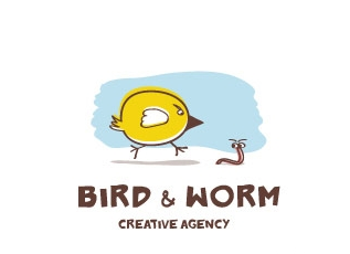 logo设计-小鸡吃蚯蚓！