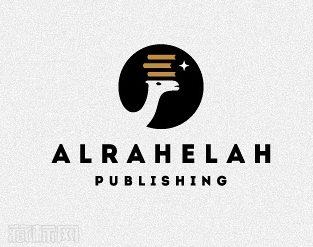 头顶三本书的智慧骆驼形象logo