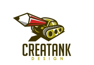 铅笔坦克车创意logo设计
