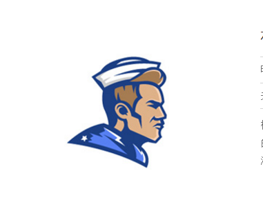 一本正经的水手人物描绘logo