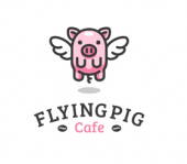 咖啡行业logo设计释义：可爱的小猪咖啡店