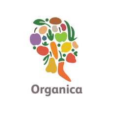 食品行业logo设计释义：有机食品 健康棒棒哒