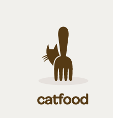 厨房用品行业logo设计释义：与众不同的猫叉