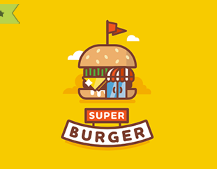 餐饮行业logo设计欣赏：吃一个超巨大的汉堡吧！