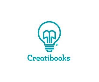 Creatibooks灯泡标志logo设计欣赏