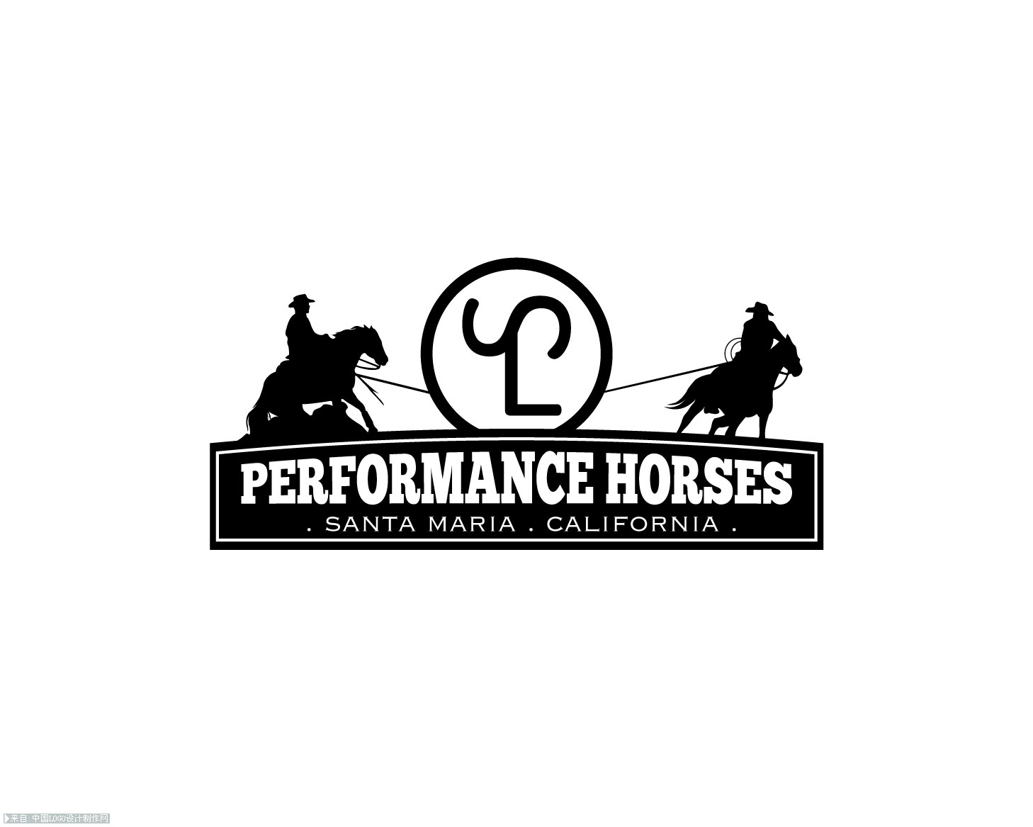 创意的牛仔和马logo设计
