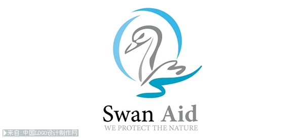 体现保护自然的天鹅logo设计