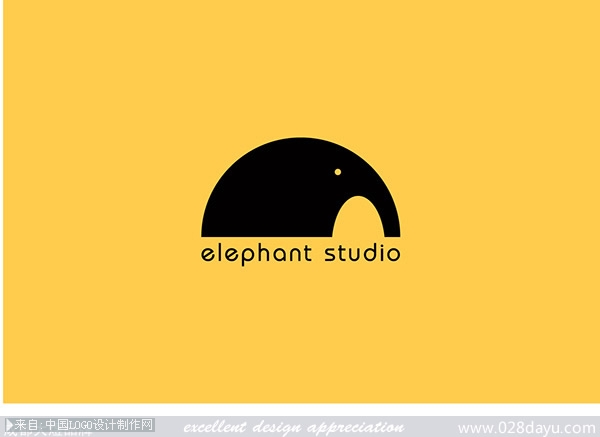可爱的大象标志设计
