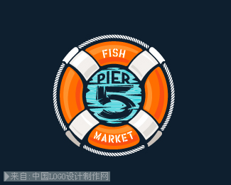 Pier 5 Fish Market - full color商标设计欣赏