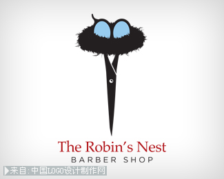 The Robin's Nest Barber Shop标志设计欣赏