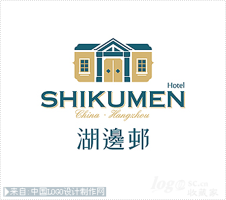 湖边村 SHIKUMEN酒店餐饮logo设计欣赏