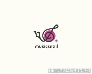 音乐蜗牛logo设计欣赏