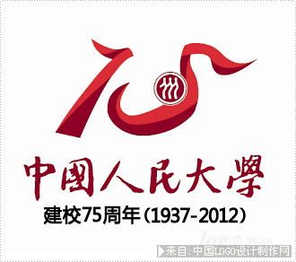 中国人民大学75周年校庆志愿者标志欣赏