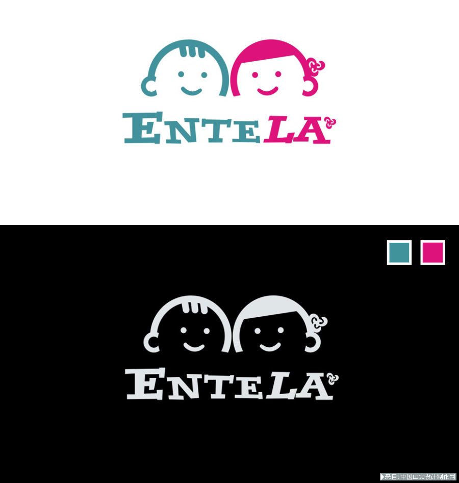 服装logo:entela（儿童服饰）标志设计(二)