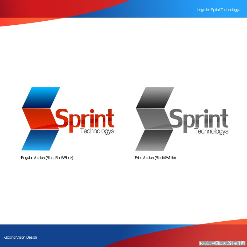 菜鸟学生做的LOGO，Sprint Technology.网站logo设计