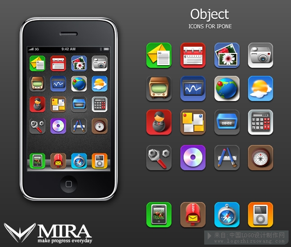 主题图标:设计师mira的IPHONE主题logo设计