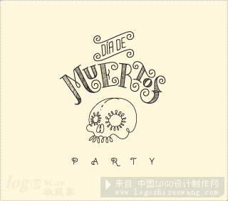 Dia de Muertos Partylogo设计