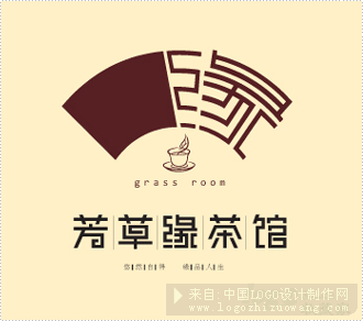 芳草缘茶馆logo设计欣赏