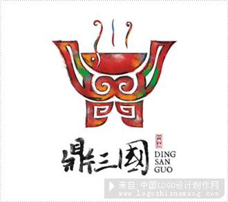 鼎三国饮食行业logo欣赏