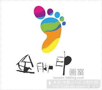 金脚印画室公司logo欣赏