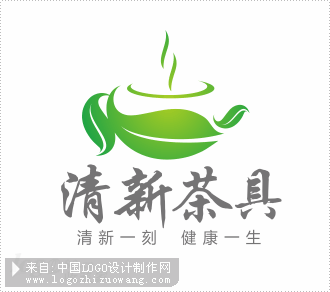 清新茶具商标设计欣赏