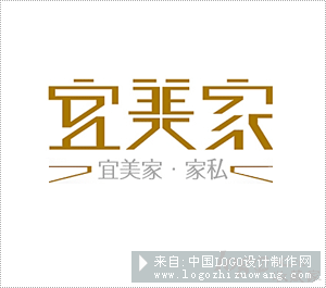 宜美家家私家纺logo设计欣赏