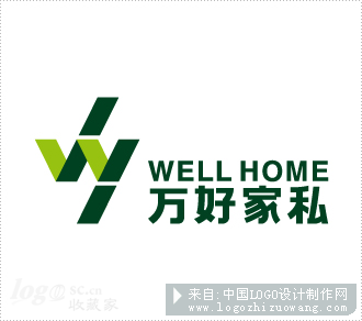 万好家私WELL HOME家私家纺标志设计欣赏