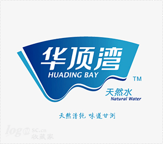 华顶湾天然水logo设计欣赏