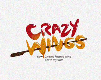 crazy wings疯狂烤翅LOGO设计