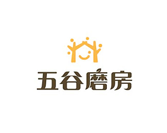 五谷磨房标志logo设计