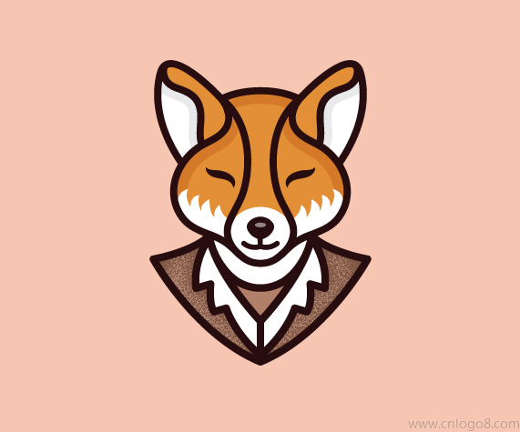 绅士狐狸头logo标志