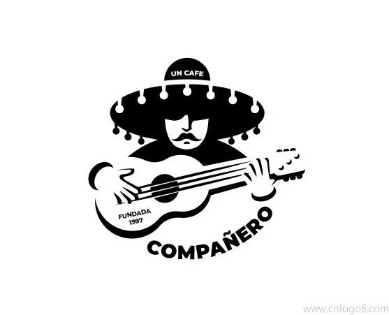吉他手标志设计logo