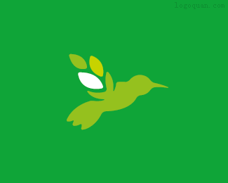 绿色蜂鸟LOGO图标