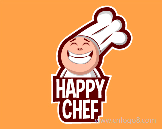 快乐的厨师logo标志